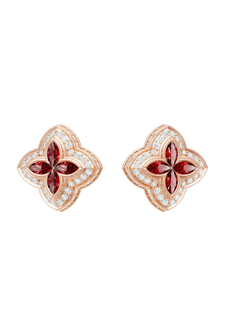 Clover Earrings (Ruby)