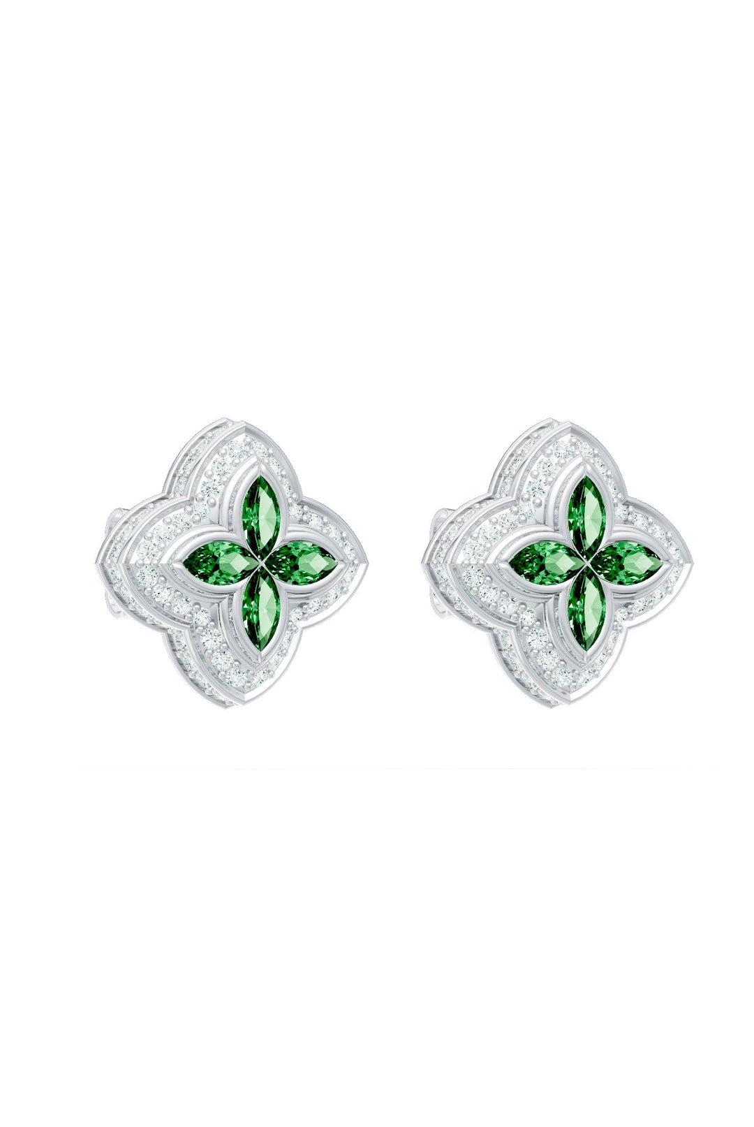 Clover Earrings (Emerald)