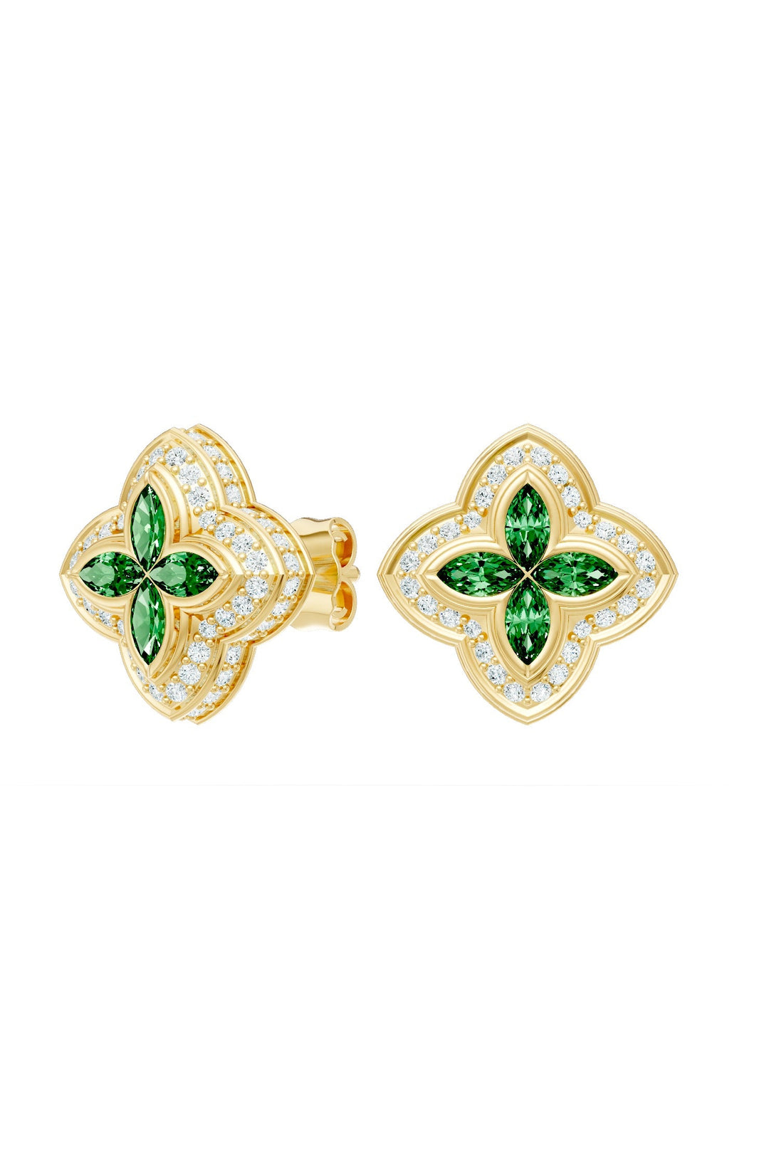 Clover Earrings (Emerald)