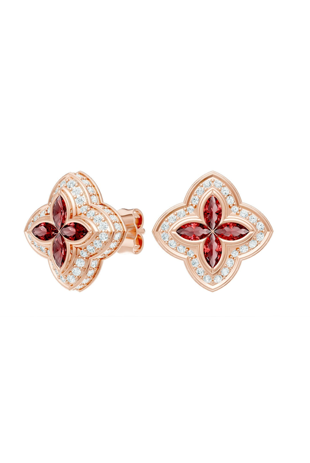 Clover Earrings (Ruby)