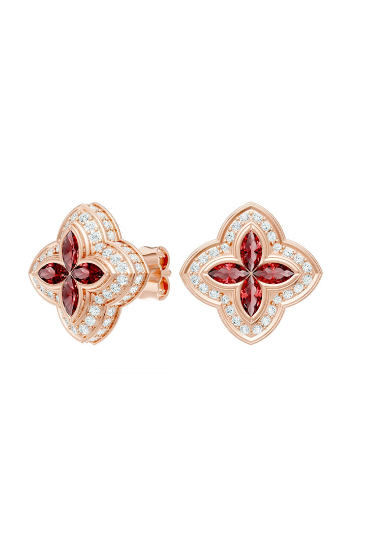 Clover Earrings (Ruby)