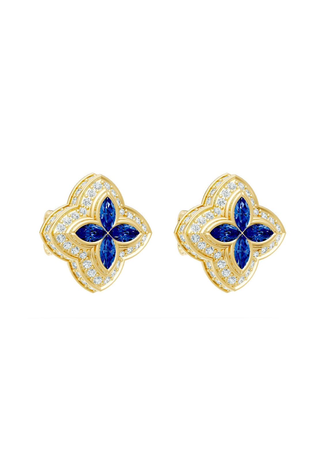 Clover Earrings (Sapphire)