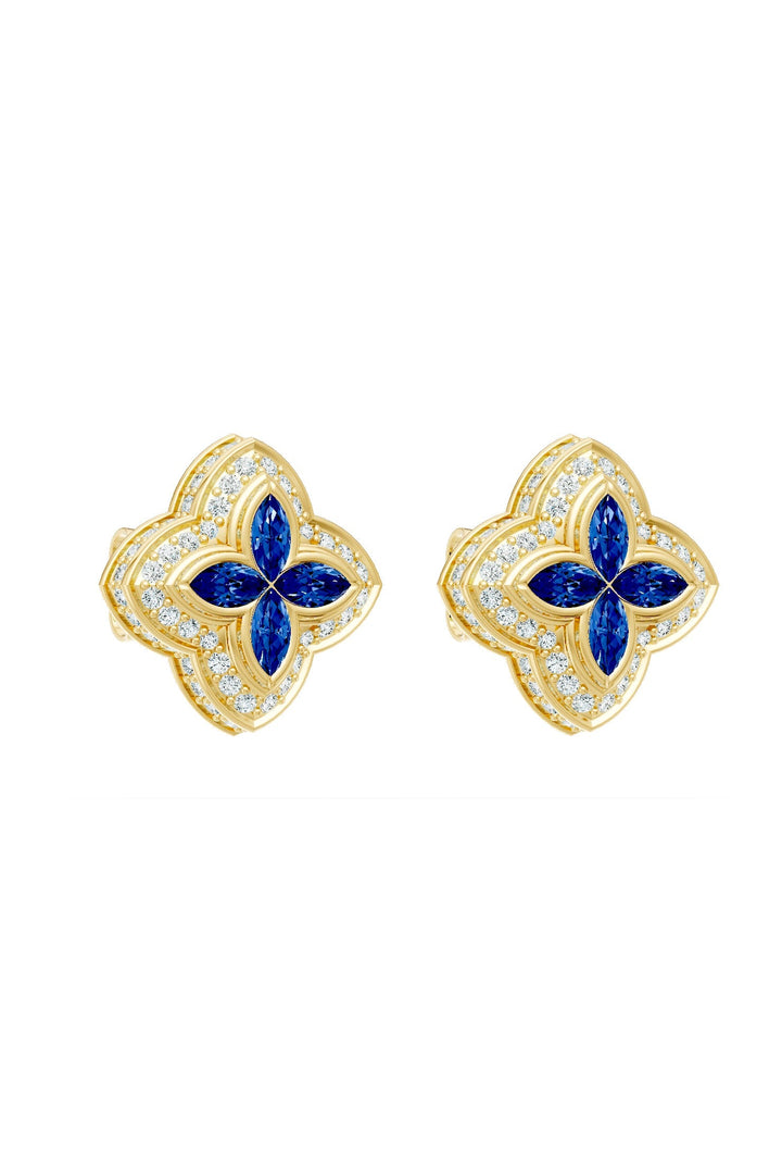 Clover Earrings (Sapphire)
