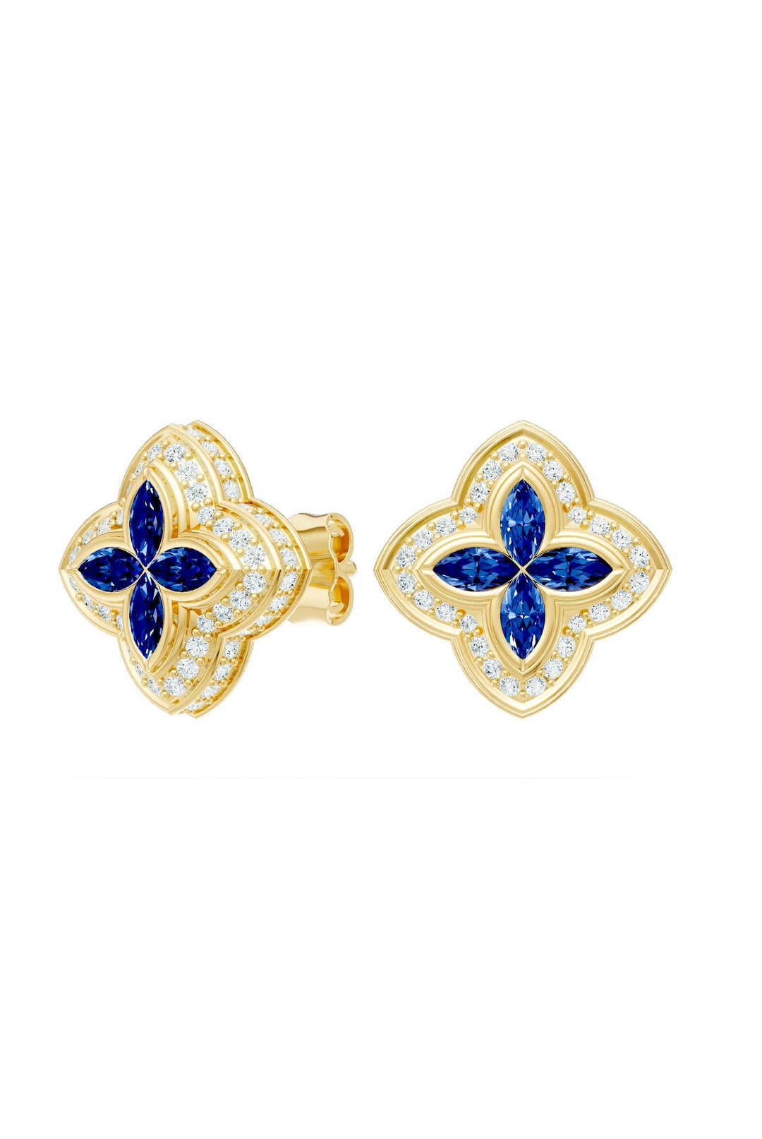 Clover Earrings (Sapphire)