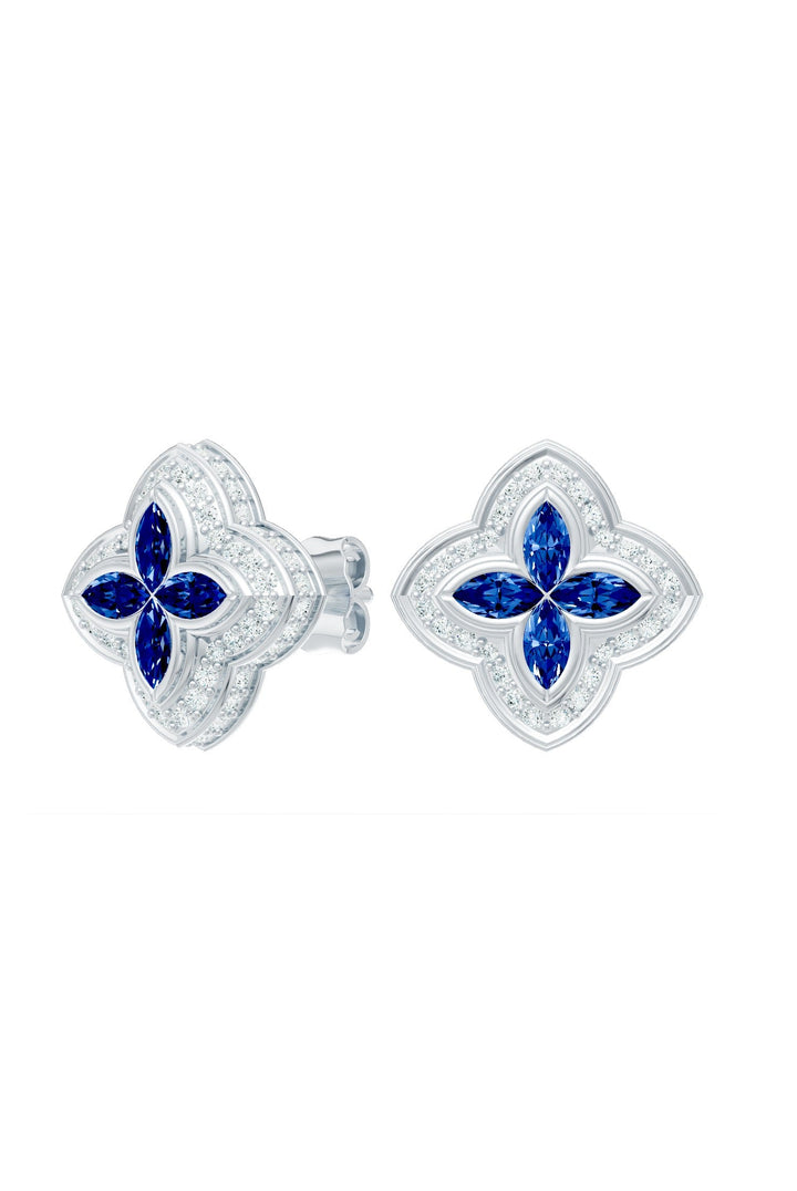 Clover Earrings (Sapphire)