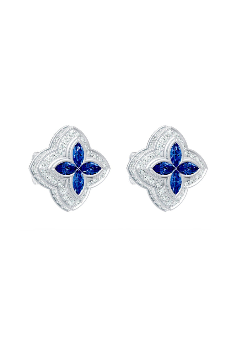 Clover Earrings (Sapphire)