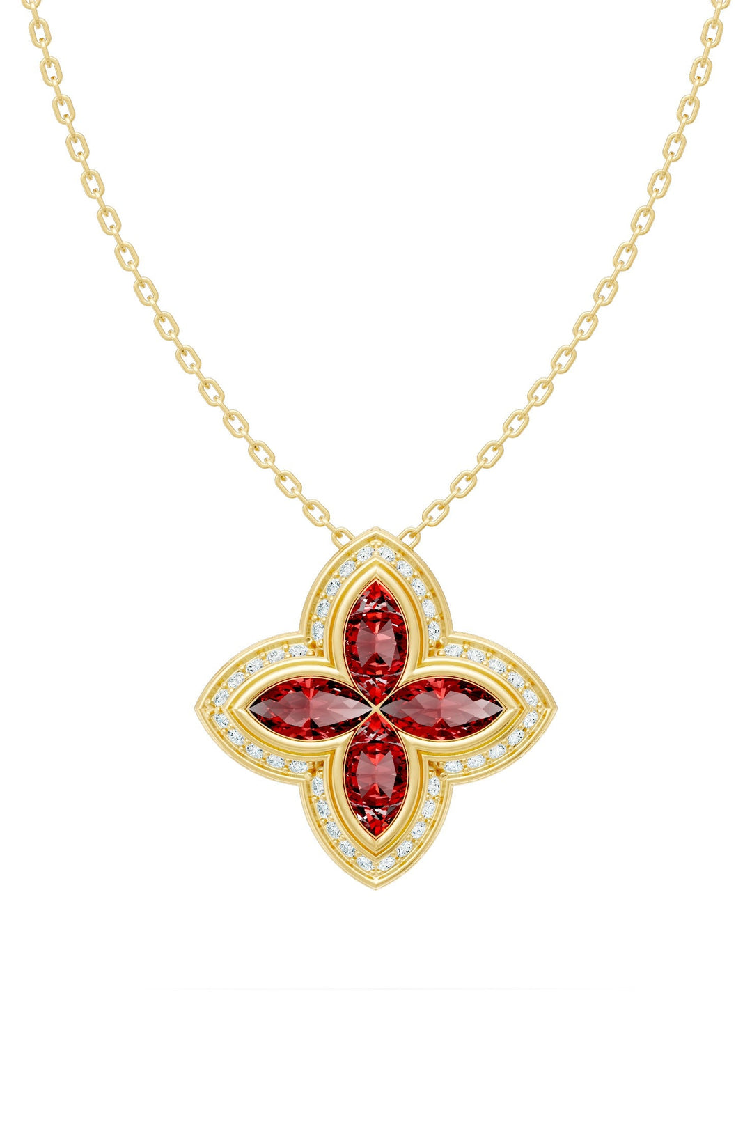 Clover Pendant (Ruby)