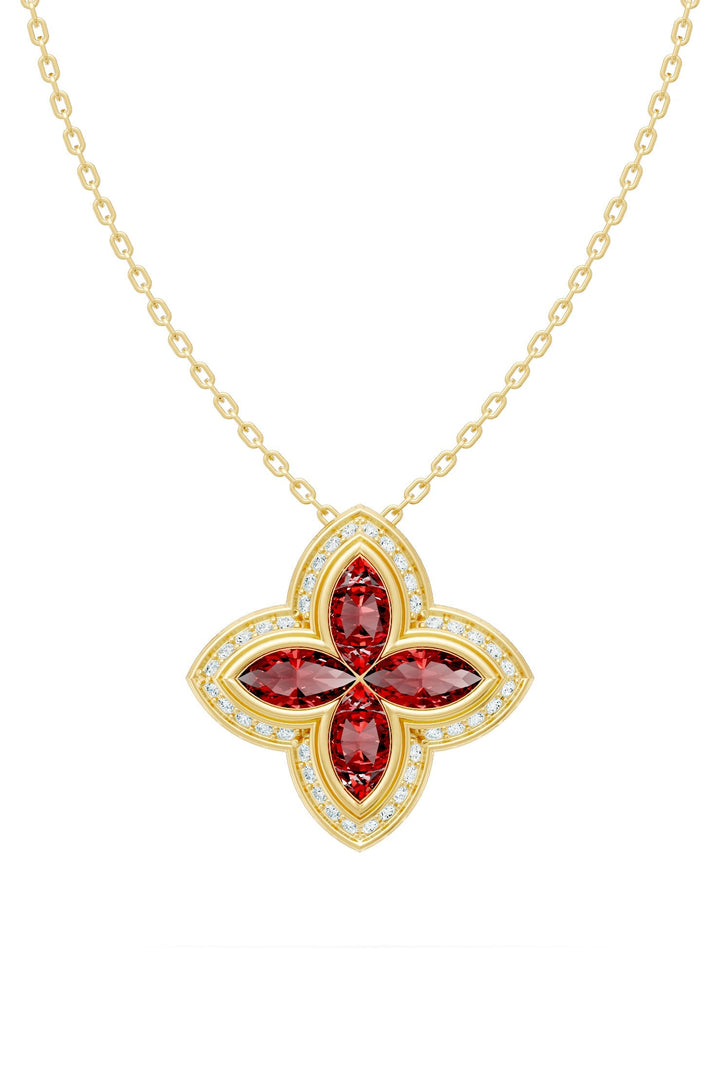 Clover Pendant (Ruby)