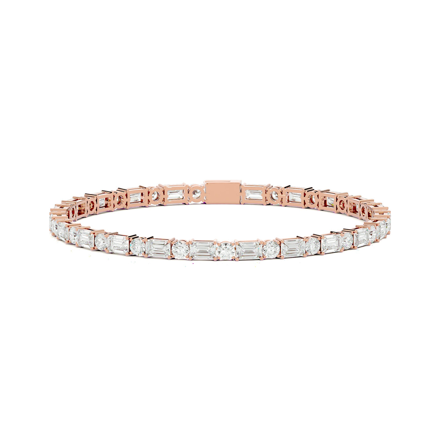 Baguette and Round Tennis Bracelet