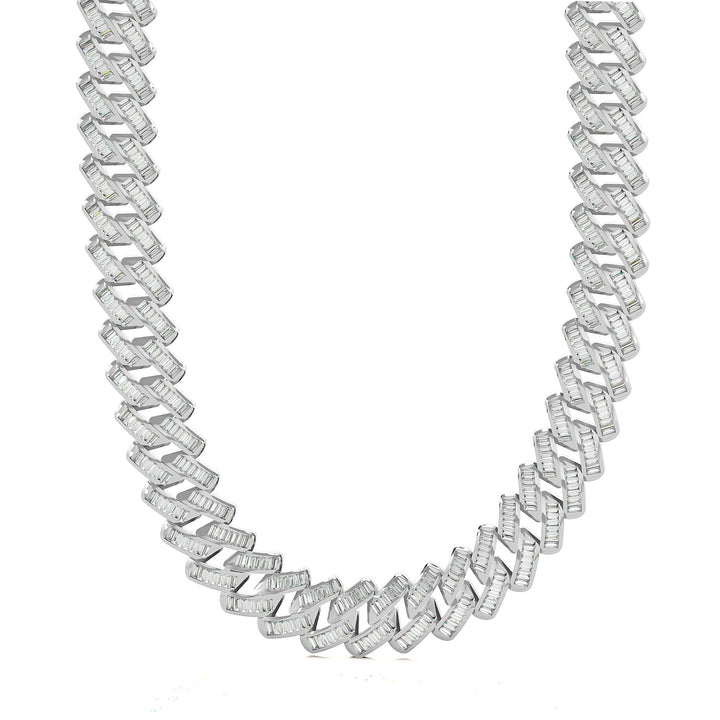 Baguette Raised Cuban Chain