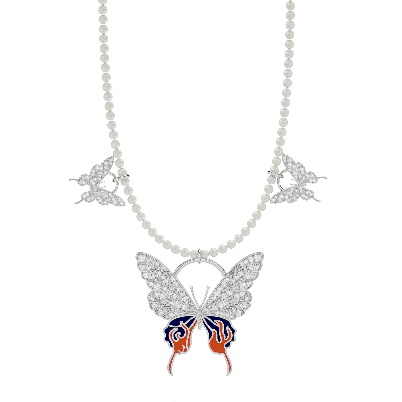 Flaming Butterfly Pearl Chain