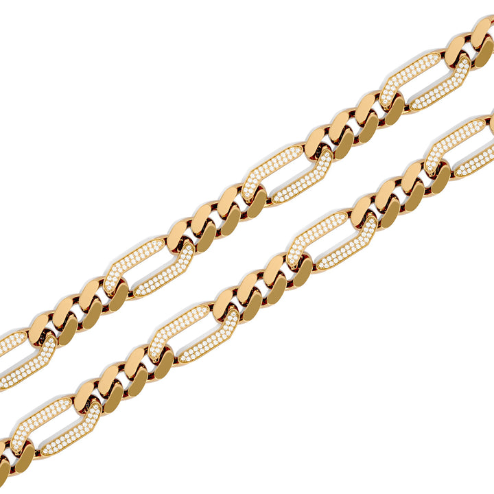 11mm Iced Figaro Chain
