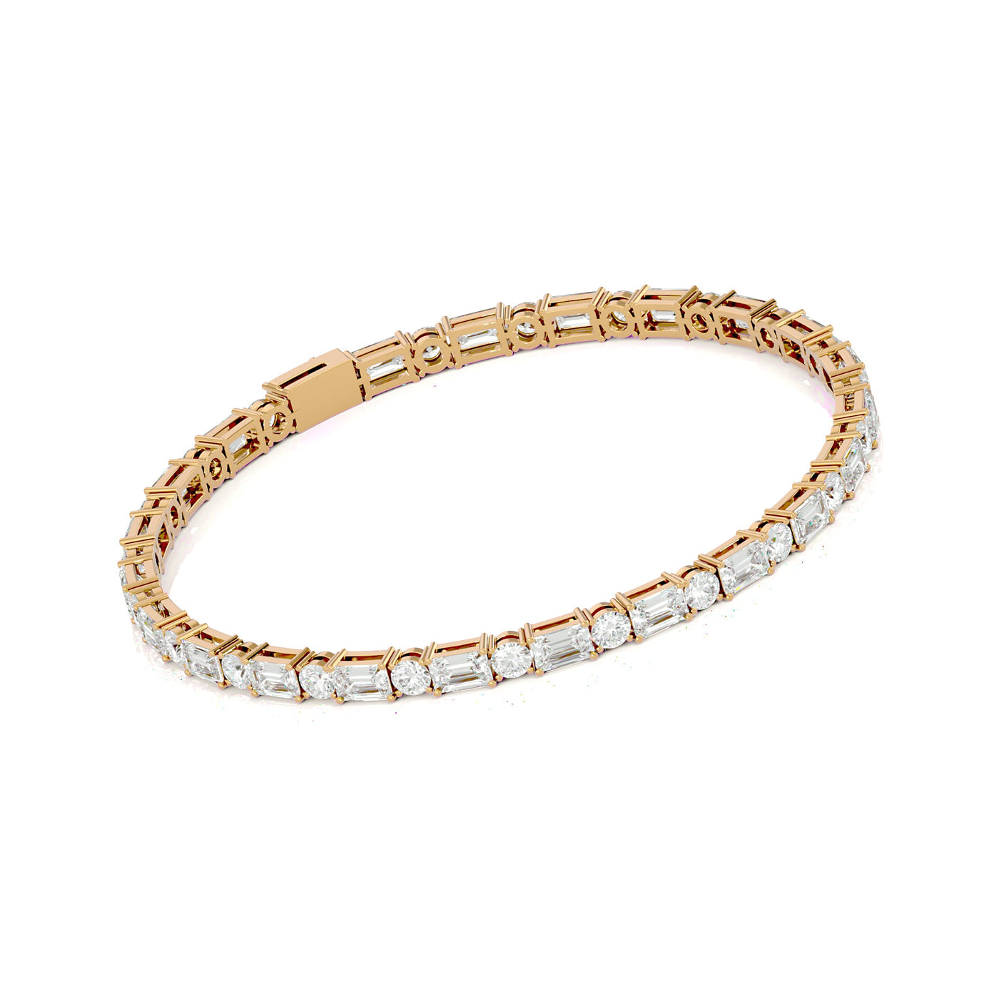 Baguette and Round Tennis Bracelet