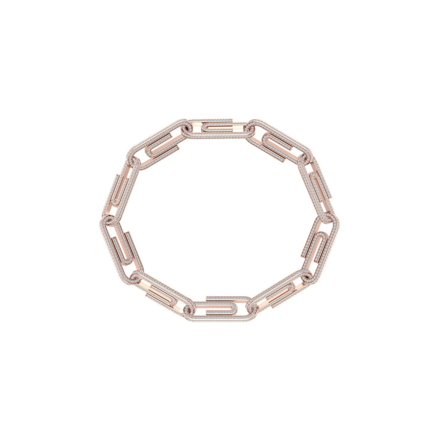 Rose Gold Color Paperclip Bracelet Made of 925 Sterling Silver Material