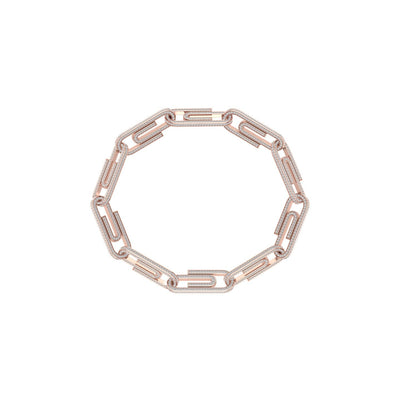 Rose Gold Color Paperclip Bracelet Made of 925 Sterling Silver Material