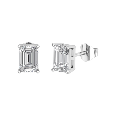 7 MM Emerald Cut Stud Earrings