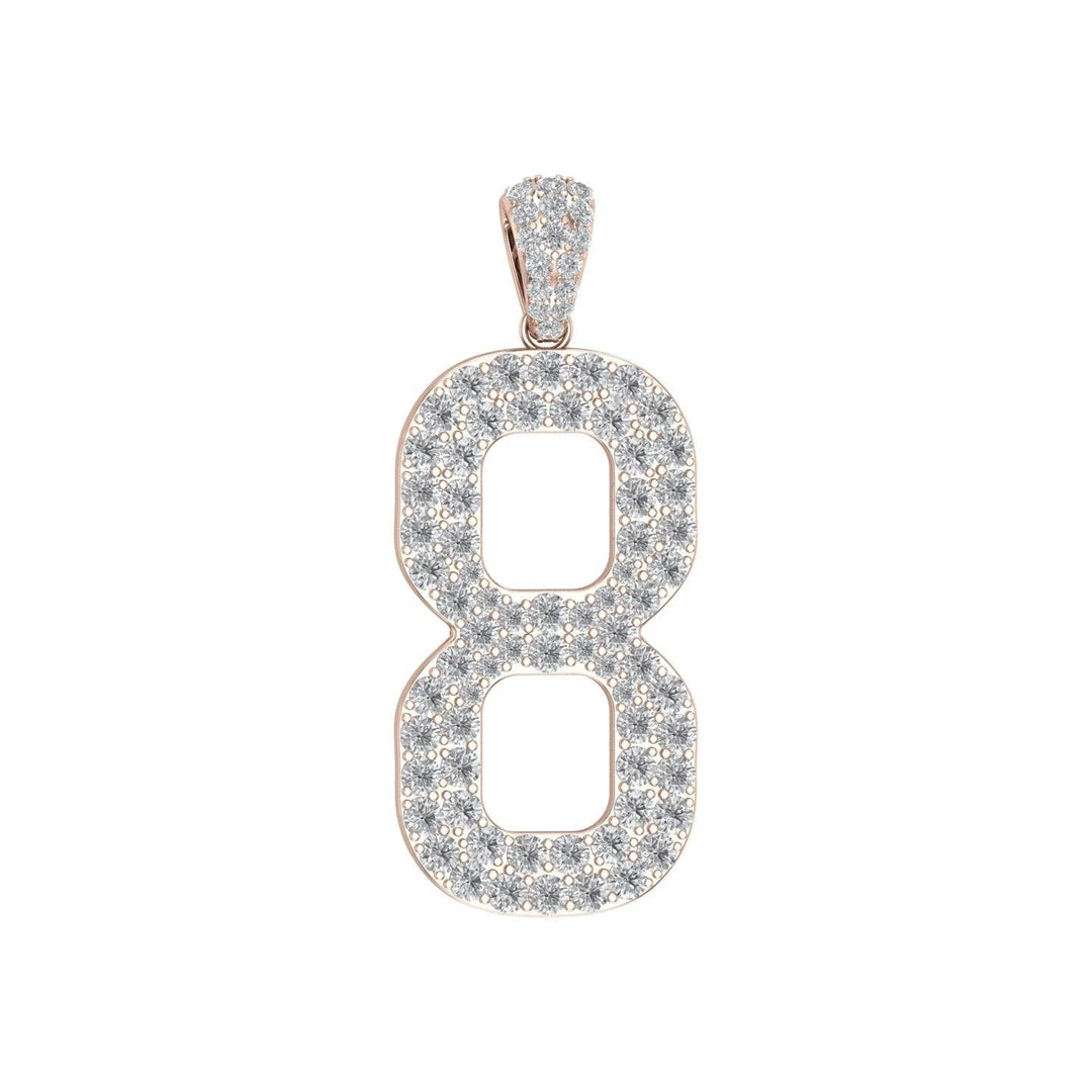 Rose Gold Color Pendant in the Shape of 8 Made of 925 Sterling Silver Material with 20 Inch Long Silver Chain