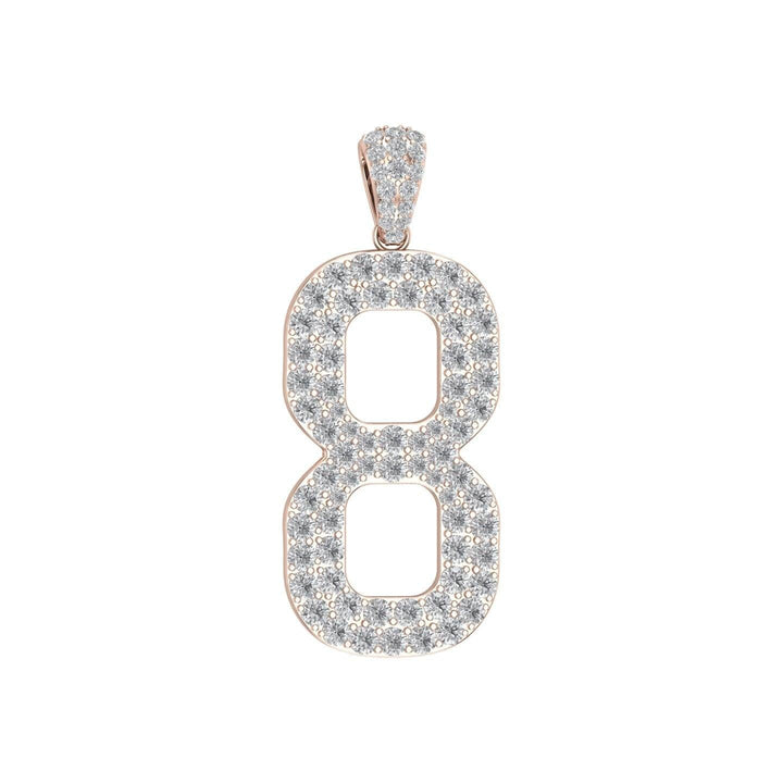 Rose Gold Color Pendant in the Shape of 8 Made of 925 Sterling Silver Material with 20 Inch Long Silver Chain