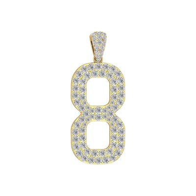 Gold Color Pendant in the Shape of 8 Made of 925 Sterling Silver Material with 20 Inch Long Silver Chain