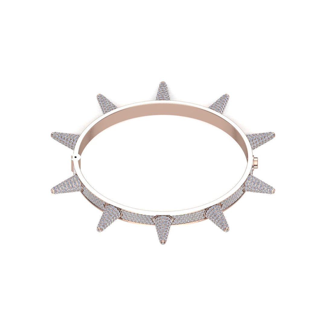 Rose Gold Color Spike Bangle Made of 925 Sterling Silver Material