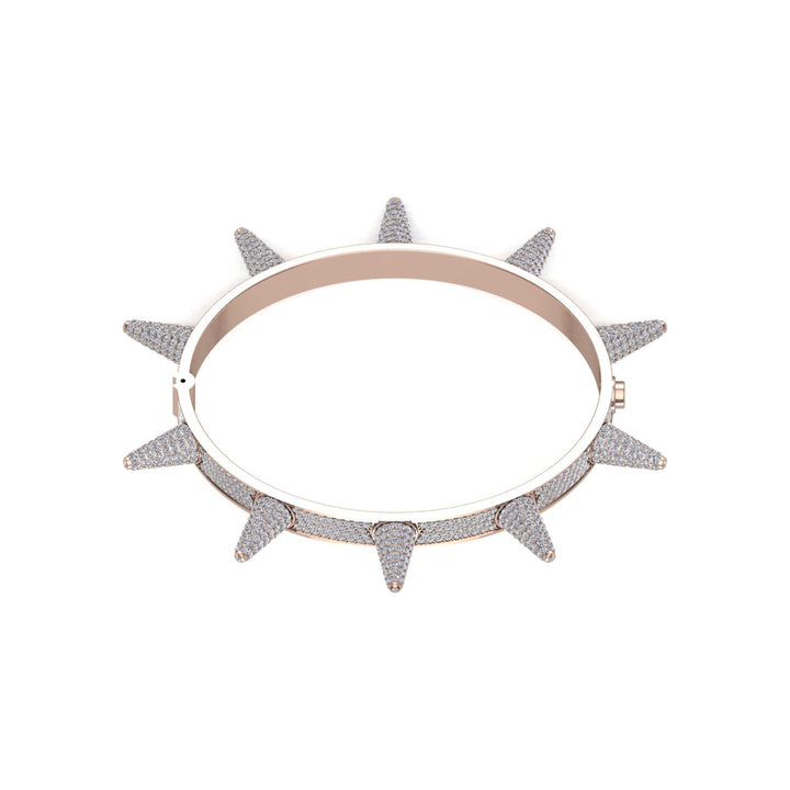 Rose Gold Color Spike Bangle Made of 925 Sterling Silver Material