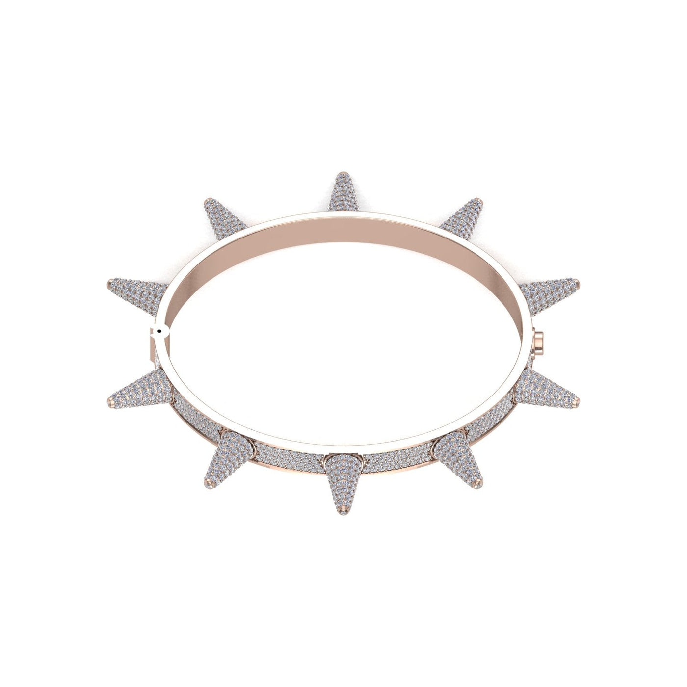 Rose Gold Color Spike Bangle Made of 925 Sterling Silver Material