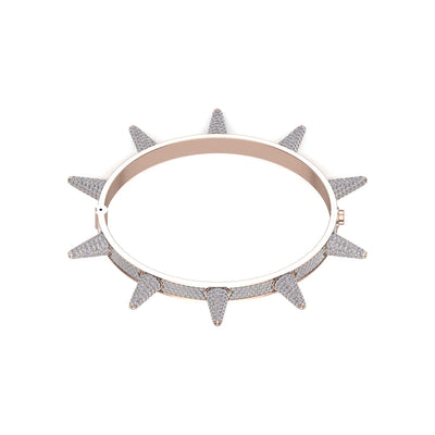 Rose Gold Color Spike Bangle Made of 925 Sterling Silver Material