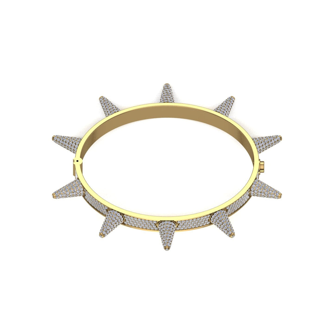 Gold Color Spike Bangle Made of 925 Sterling Silver Material