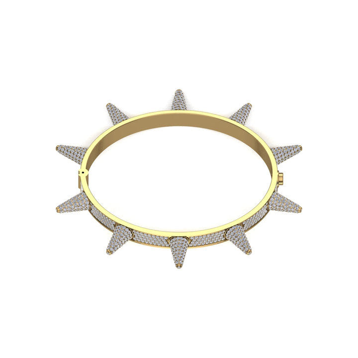 Gold Color Spike Bangle Made of 925 Sterling Silver Material