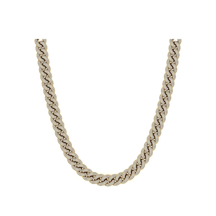 Gold Color 9mm Cuban Chain Made of 925 Sterling Silver Material
