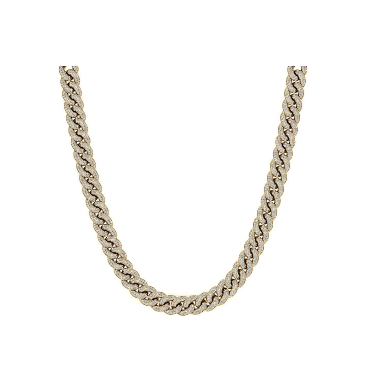 Gold Color 9mm Cuban Chain Made of 925 Sterling Silver Material